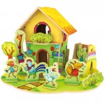 Dingding's Forest Cabine - Puzzle 3D din lemn